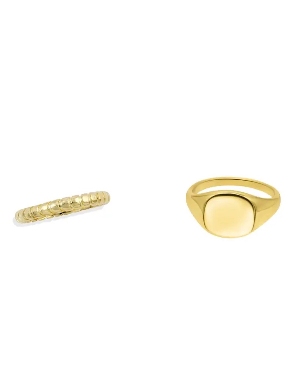 NWT Nordstrom Gold Two-Piece Ring Set - Twisted Band and V-Profile